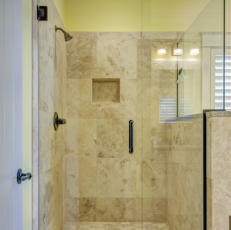 This is a custom walk in shower with glass a door that we built for a customer in the Bentonville AR area.